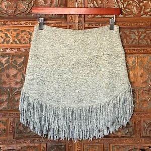 Knit Fringe Mini Skirt